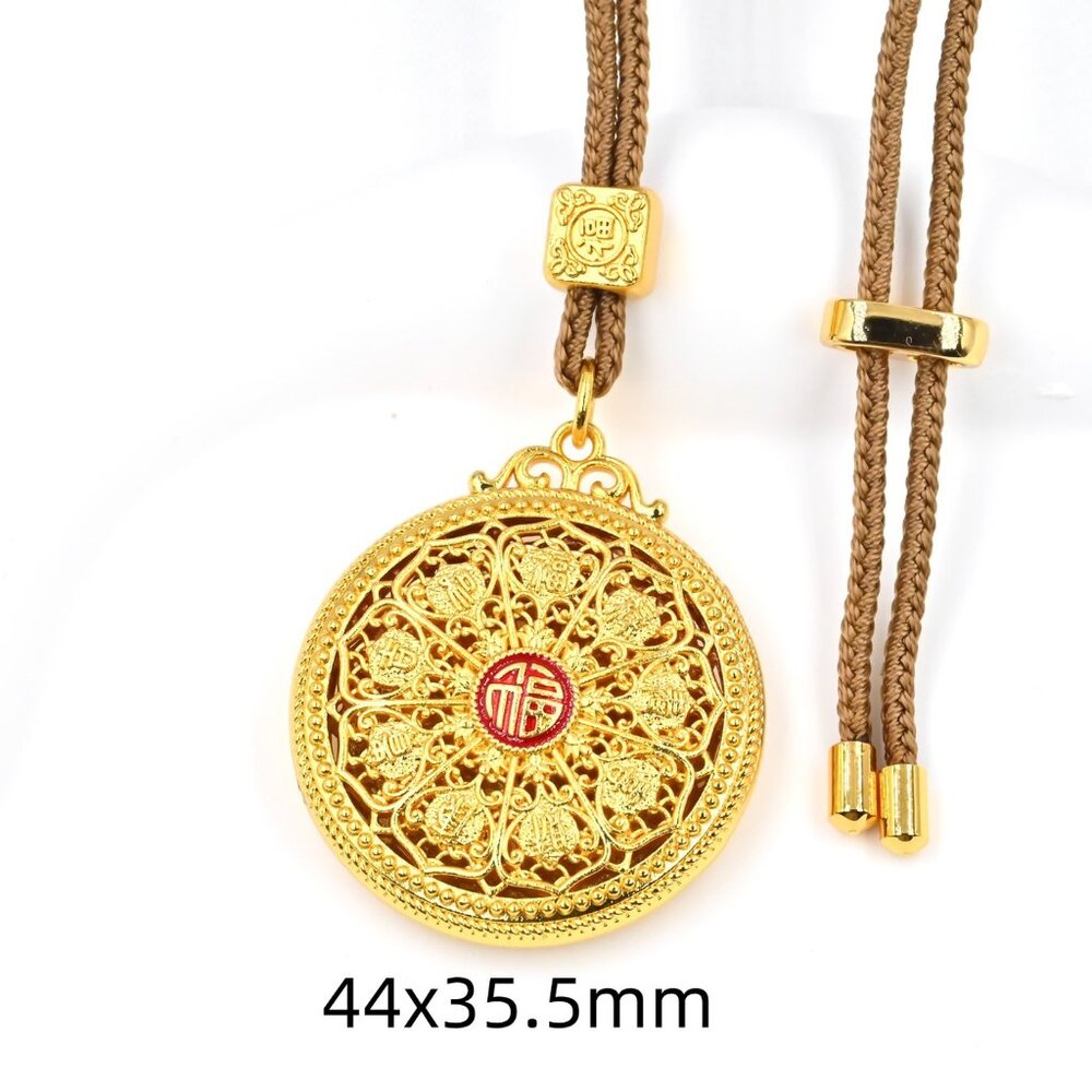 ✨ NEW Gold Plated Feng Shui "Fu" Fortune Pendant Necklace
